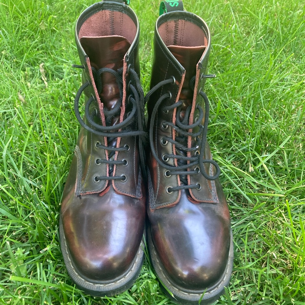 Men's Solovair Burgundy rub-off  Leather Boots